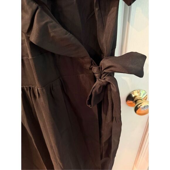 Shabby Apple Black Ruffle Wrap Short Sleeve Dress sz WS  1X EUC - Picture 7 of 10